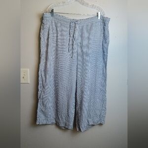 Tommy Bahama Striped Linen Cropped Pants 2XL